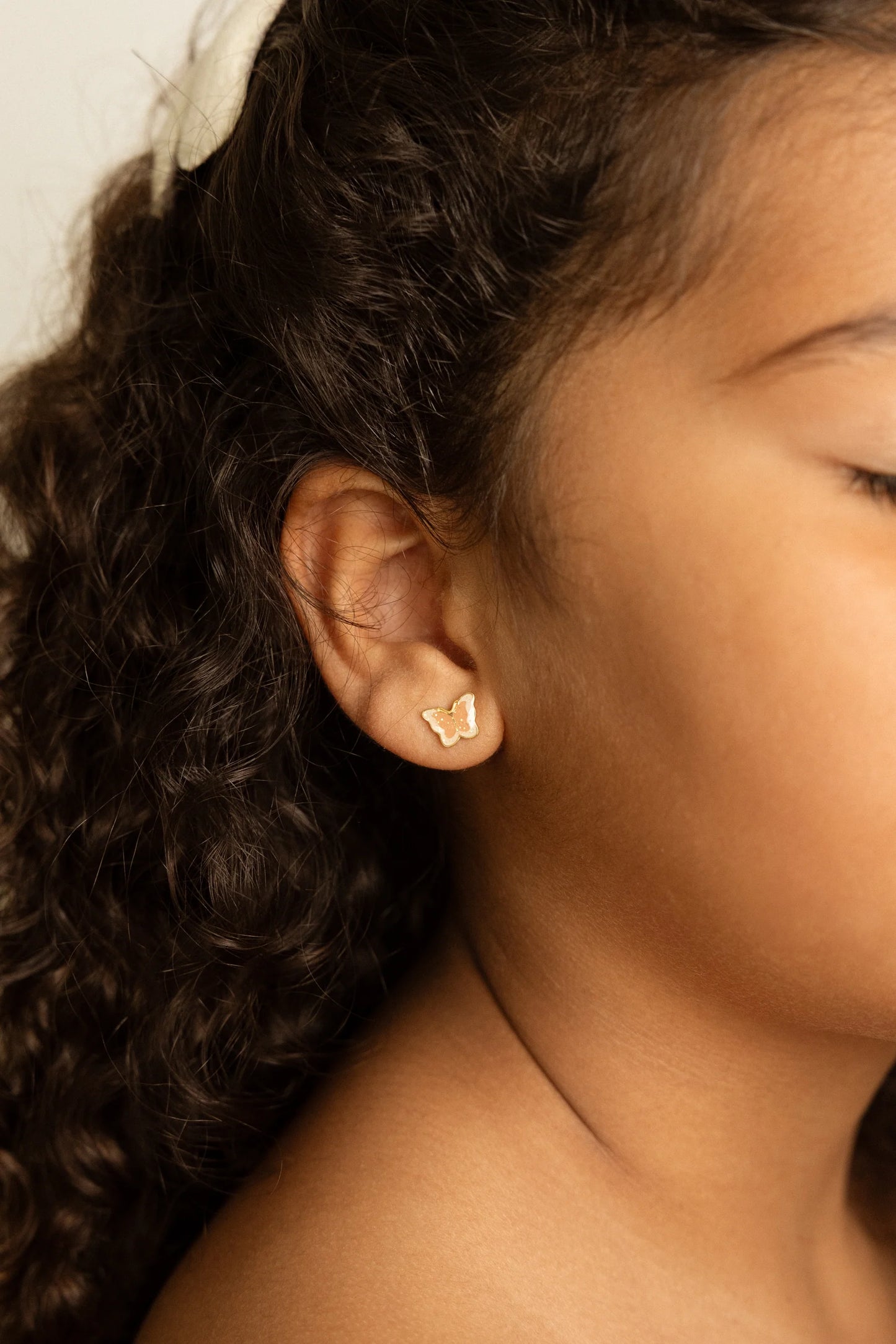 Brincos Studs Earrings - Glitter Butterfly