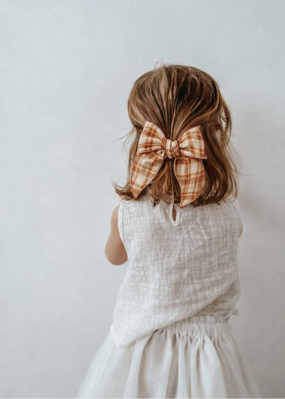 Laço Infantil Honey Plaid para o cabelo | Mrs Ertha