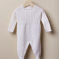 Babygrow com efeito trança tricotado em lã - Pérola