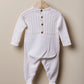 Babygrow com efeito trança tricotado em lã - Pérola