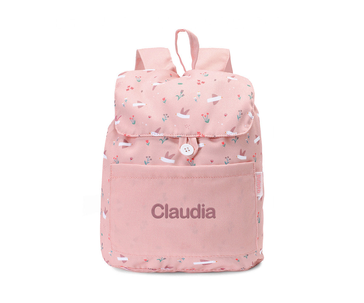 Mochila Pequena Tecido Personalizável Tutete - Blossom Birds