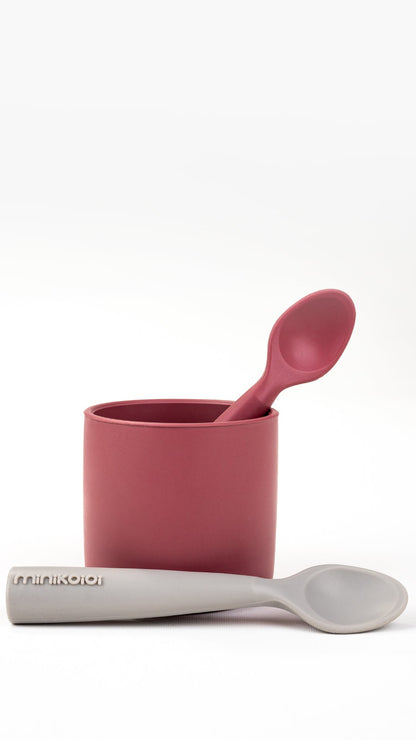 Pack de 2 Colheres de Silicone  - Pinky Pink/Powder Grey