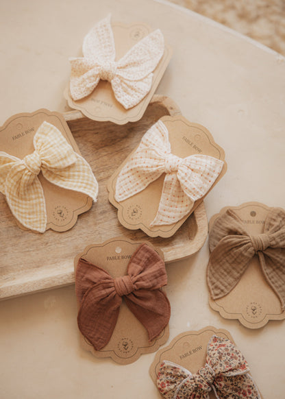 Laço Fable Bow Clip - Organic Squares