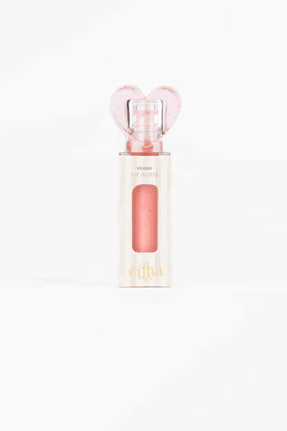 Batom Glimmies - Flavored Vegan Lip Gloss - Glitter Pink - Strawberrie Flavor