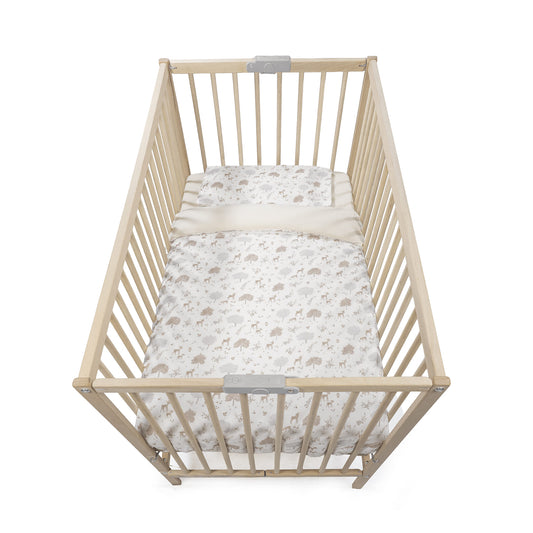 Pasito a Pasito - Conjunto de Edredão + Lençol Ajustável + Almofada Nara 120×60cm