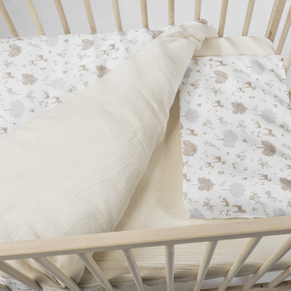 Pasito a Pasito - Conjunto de Edredão + Lençol Ajustável + Almofada Nara 120×60cm