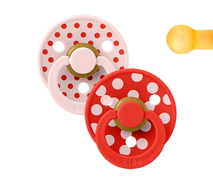 BIBS Studio Colour - Round Polka Blossom/Candy Apple