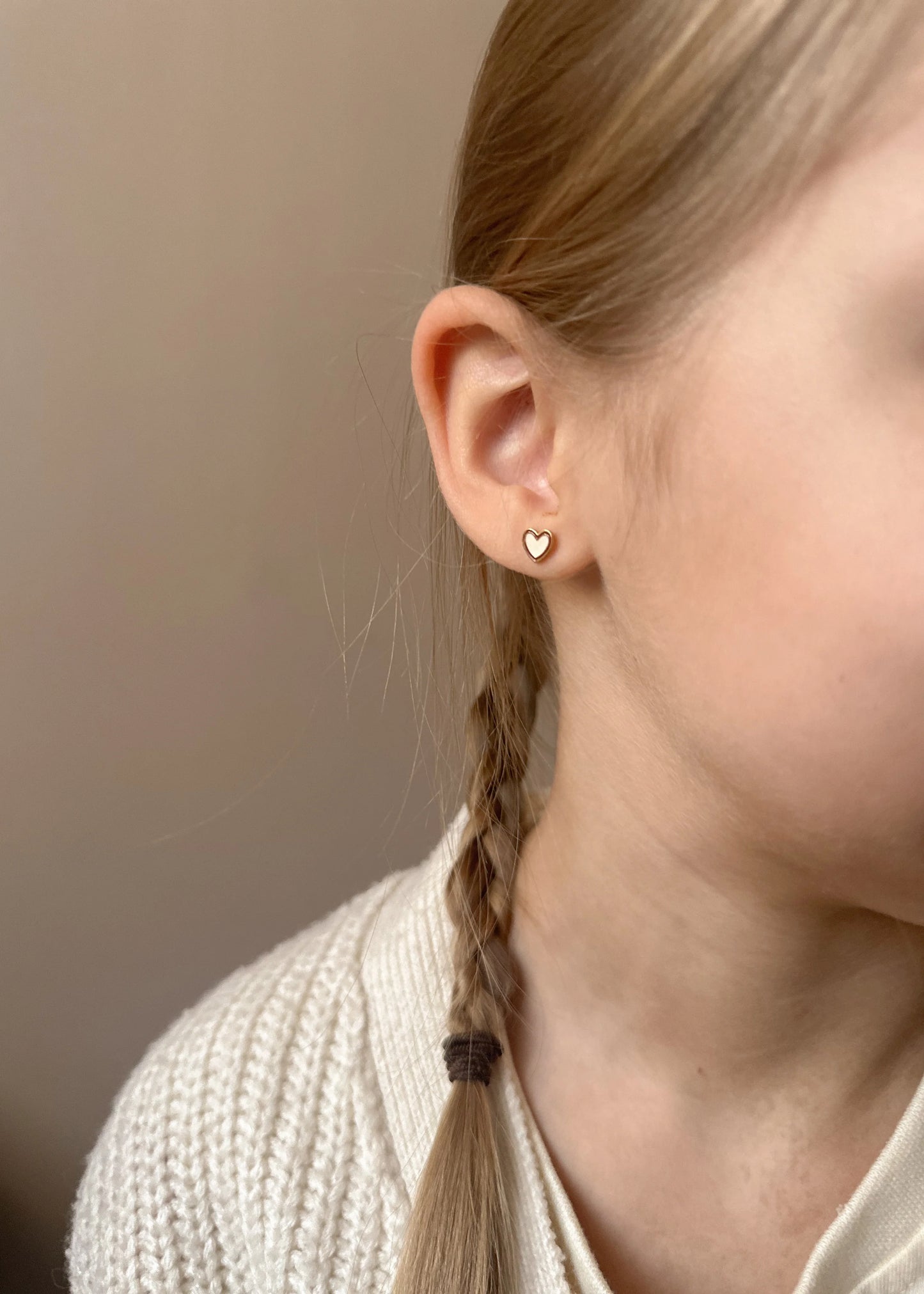 Brincos Studs Earrings - Duo Heart