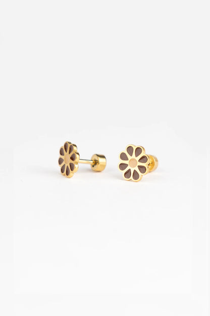 Brincos Studs Earrings - Lovely Daisy