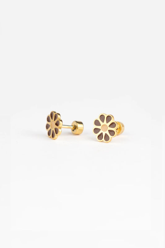 Brincos Studs Earrings - Lovely Daisy