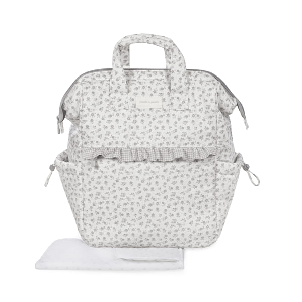Pasito a Pasito Mochila - Little Bloom Flowers Gris Pasito a Pasito