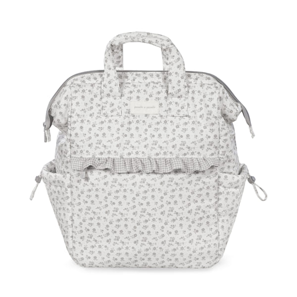 Pasito a Pasito Mochila - Little Bloom Flowers Gris Pasito a Pasito