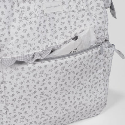 Pasito a Pasito Mochila - Little Bloom Flowers Gris Pasito a Pasito