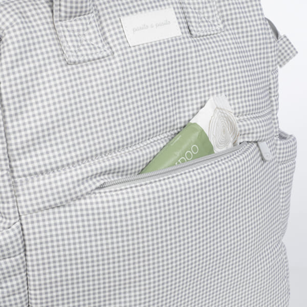 Pasito a Pasito Mochila - Little Bloom Vichy Gris