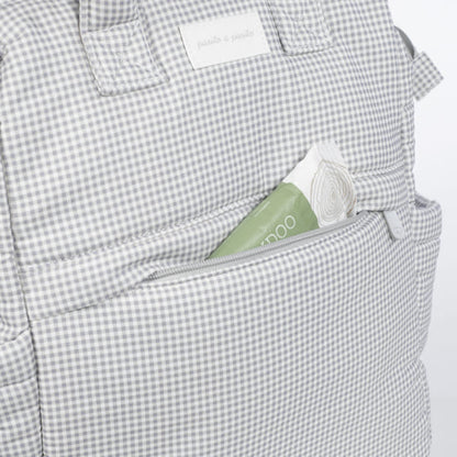 Pasito a Pasito Mochila - Little Bloom Vichy Gris
