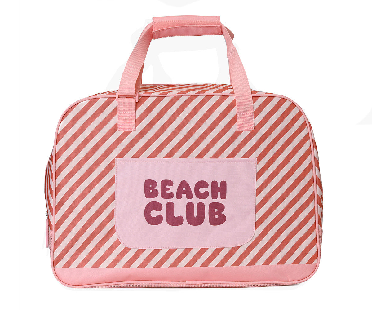 Bolsa de Praia Monnëka Anti-Areia Stripes Bloom & Blush