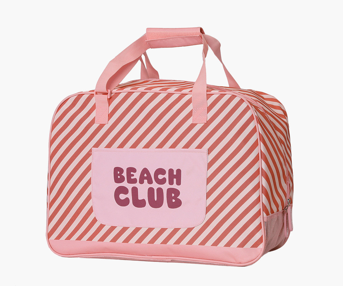 Bolsa de Praia Monnëka Anti-Areia Stripes Bloom & Blush