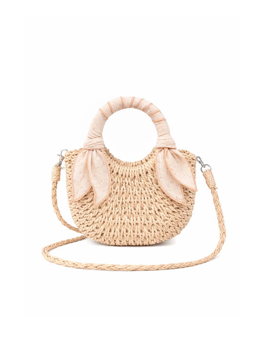 Mini Mala de Palha Petite Petals| Mrs Ertha