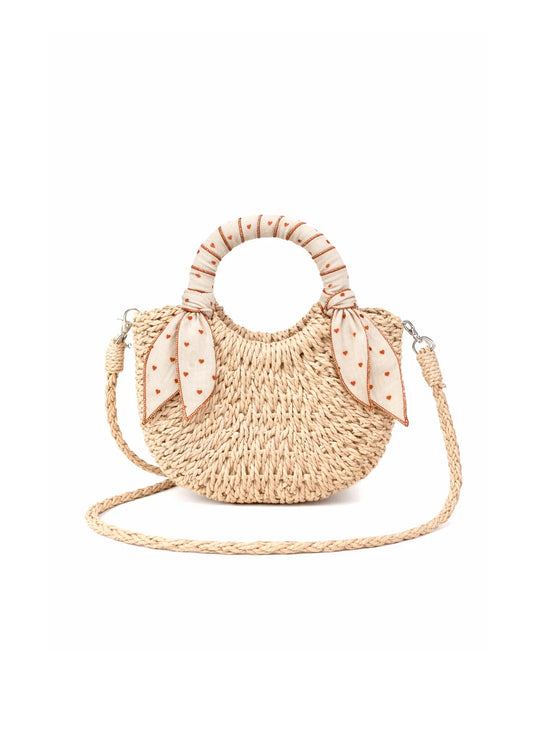 Mini Mala de Palha Tiny Heart | Mrs Ertha