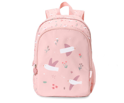 Mochila Média + Porta-chaves Personalizável Tutete - Blossom Birds