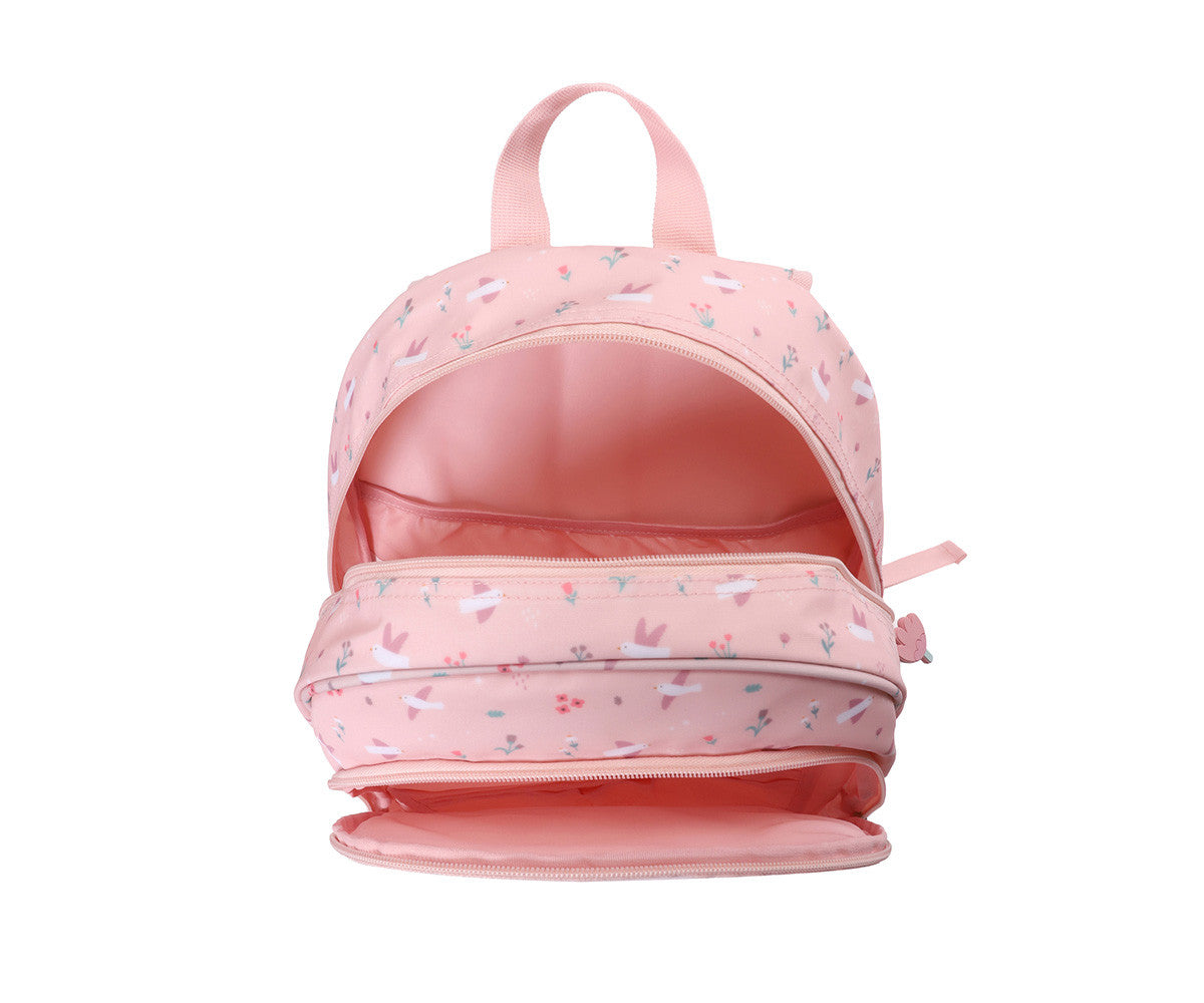 Mochila Média + Porta-chaves Personalizável Tutete - Blossom Birds