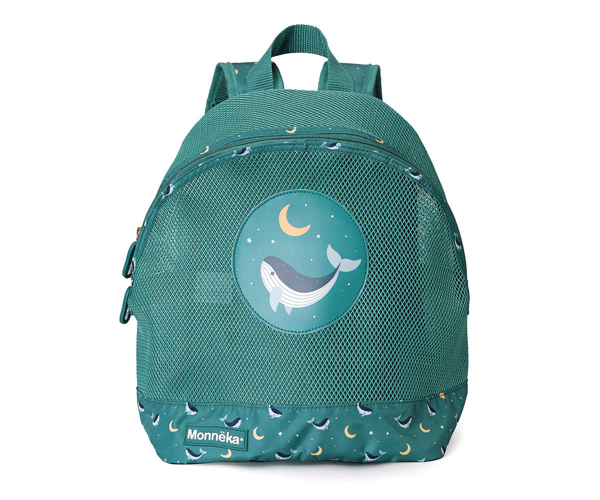 Mochila Infantil Anti-Areia Monnëka Whale Teal