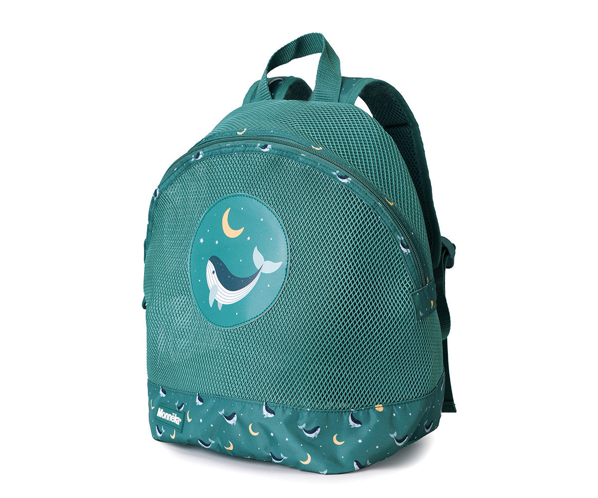 Mochila Infantil Anti-Areia Monnëka Whale Teal