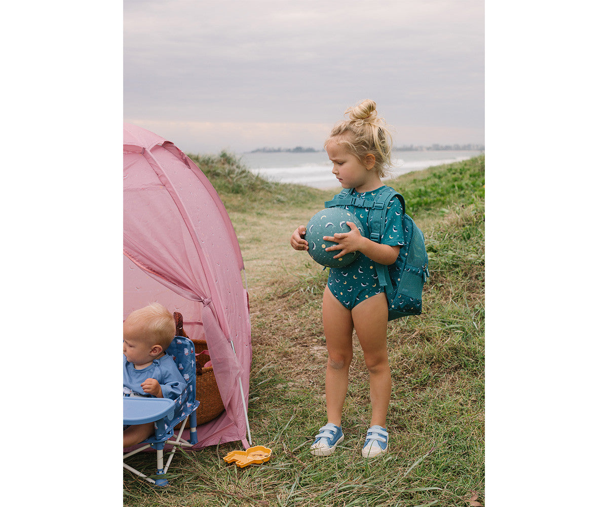 Mochila Infantil Anti-Areia Monnëka Whale Teal