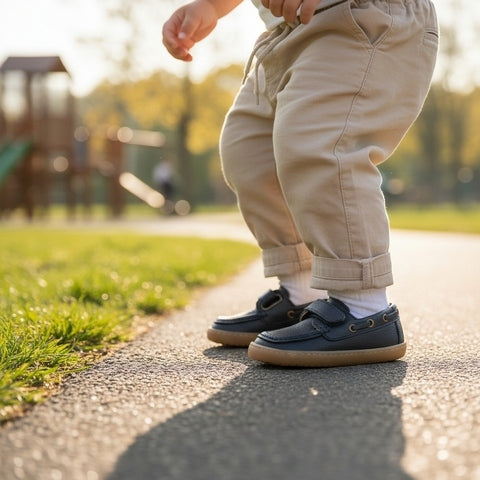 Sapatos Náuticos em Pele com Velcro Barefoot - Chetto