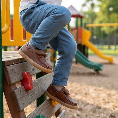 Sapatos Náuticos em Pele com Velcro Barefoot - Chetto