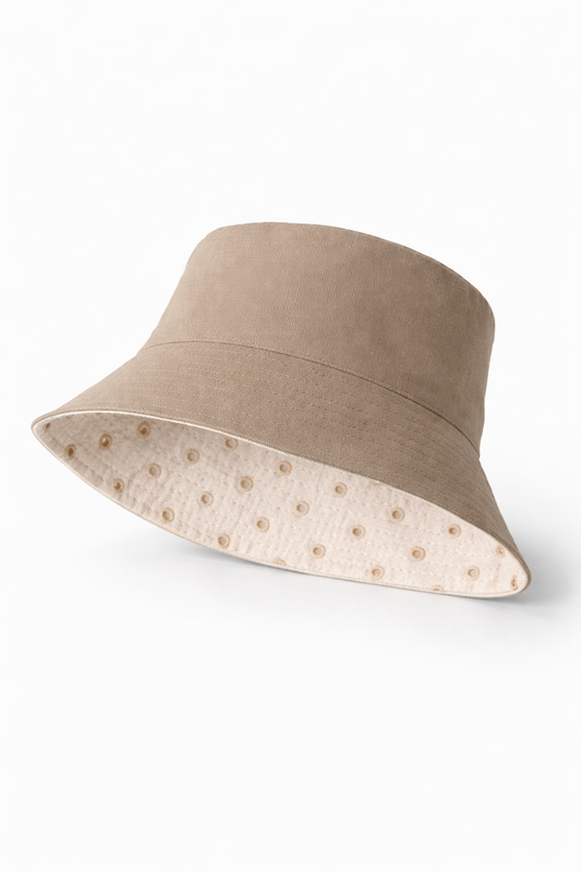 Chapéu Reversível New Buckies Neutral Dots | Mrs Ertha