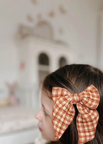 Laço Infantil Honey Plaid para o cabelo | Mrs Ertha