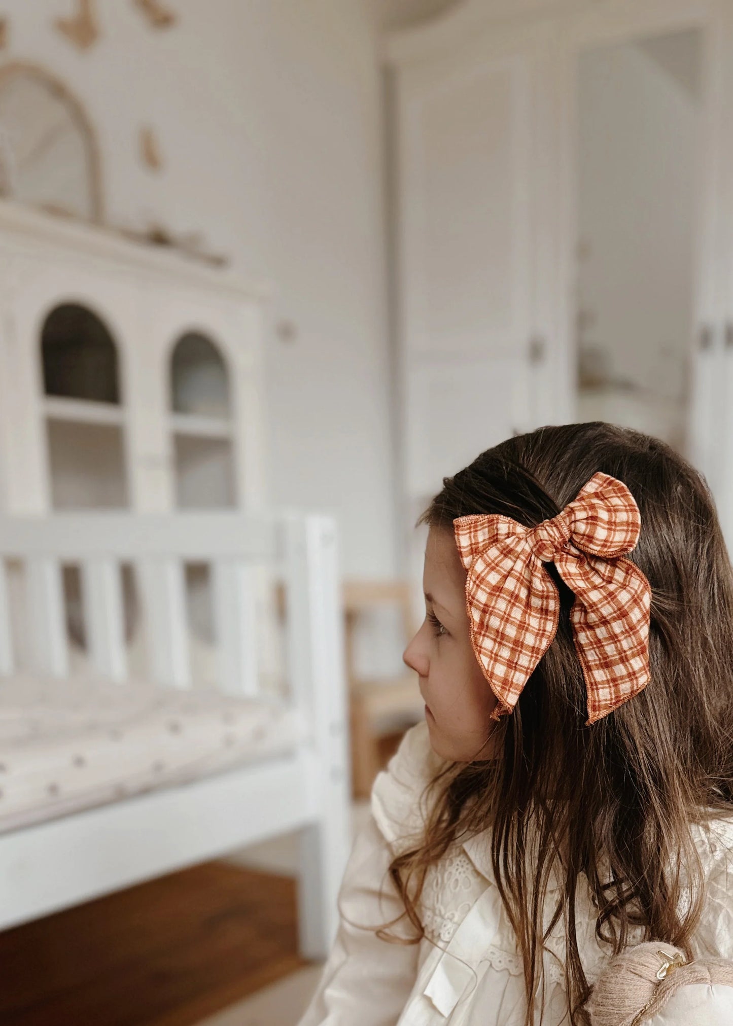 Laço Infantil Honey Plaid para o cabelo | Mrs Ertha