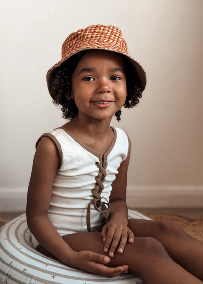 Chapéu Reversível New Buckies Honey Plaid | Mrs Ertha