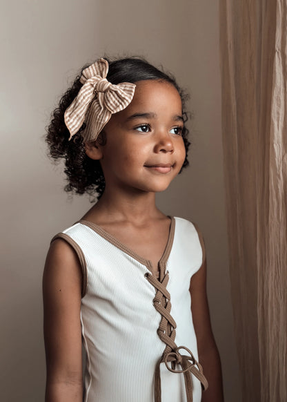 Laço Infantil Toffee Lines para o cabelo | Mrs Ertha