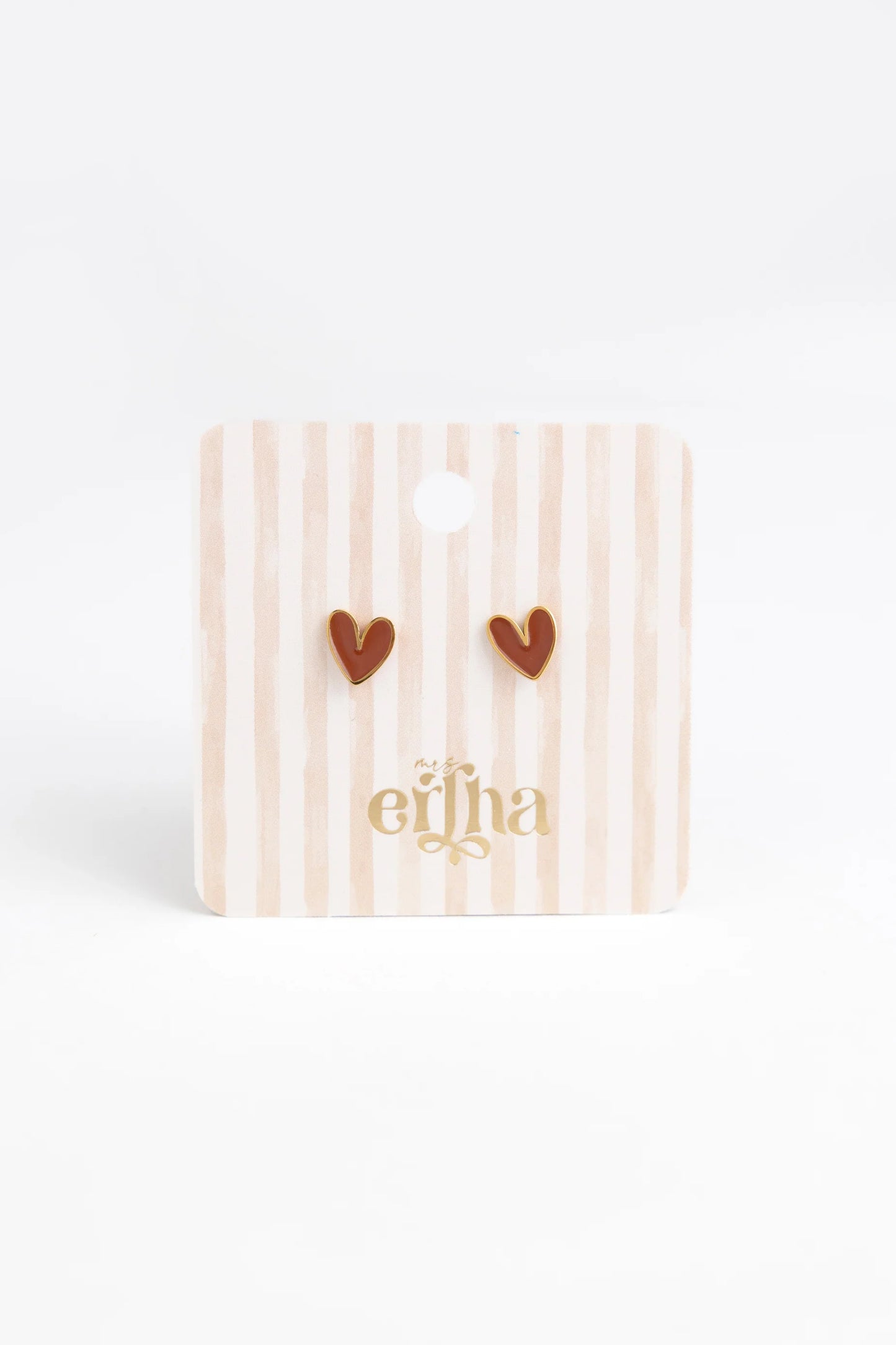Brincos Studs Earrings - Organic Heart