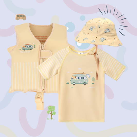 Pack Verão - Colete + t-shirt + Chapéu Monneka Surf Van (+2 anos)