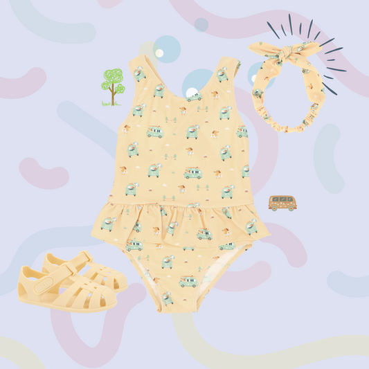 Pack Praia - Fato de Banho + Fita + Sandália Surf Van