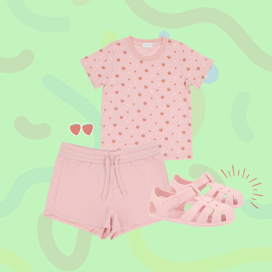Pack Verão - Sandálias + Roupa Strawberries (+ 2 anos)
