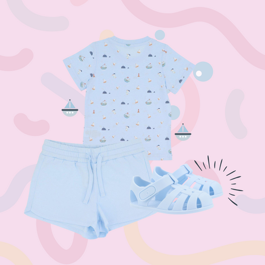 Pack Verão - Sandálias + Roupa Fishing Boat (+ 2 anos)