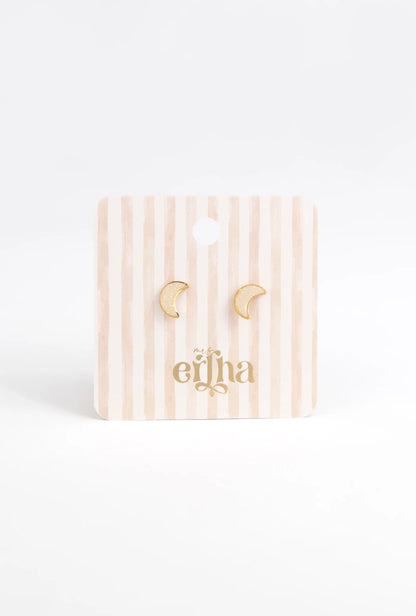 Brincos Studs Earrings - Shiny Moon