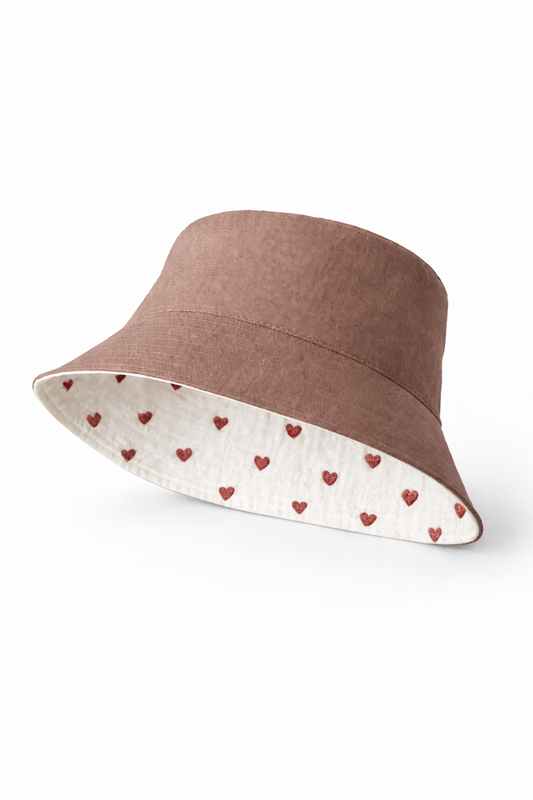 Chapéu Reversível New Buckies Tiny Hearts | Mrs Ertha