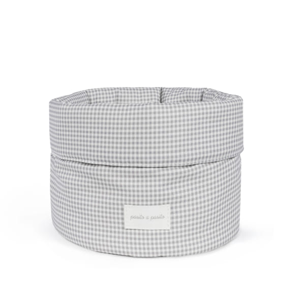 Pasito a Pasito Cesta Organizadora - Little Bloom Vichy Gris