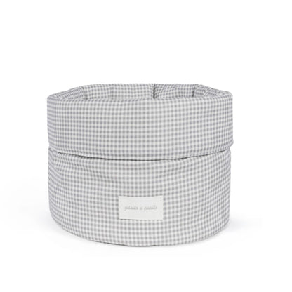 Pasito a Pasito Cesta Organizadora - Little Bloom Vichy Gris