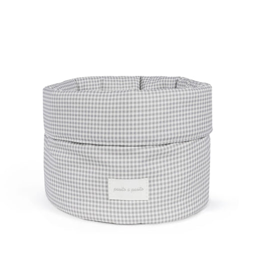 Pasito a Pasito Cesta Organizadora - Little Bloom Vichy Gris