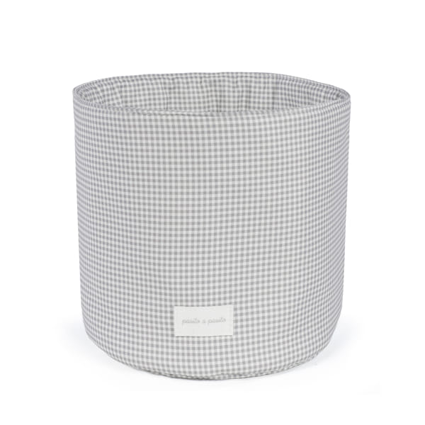 Pasito a Pasito Cesta Organizadora - Little Bloom Vichy Gris