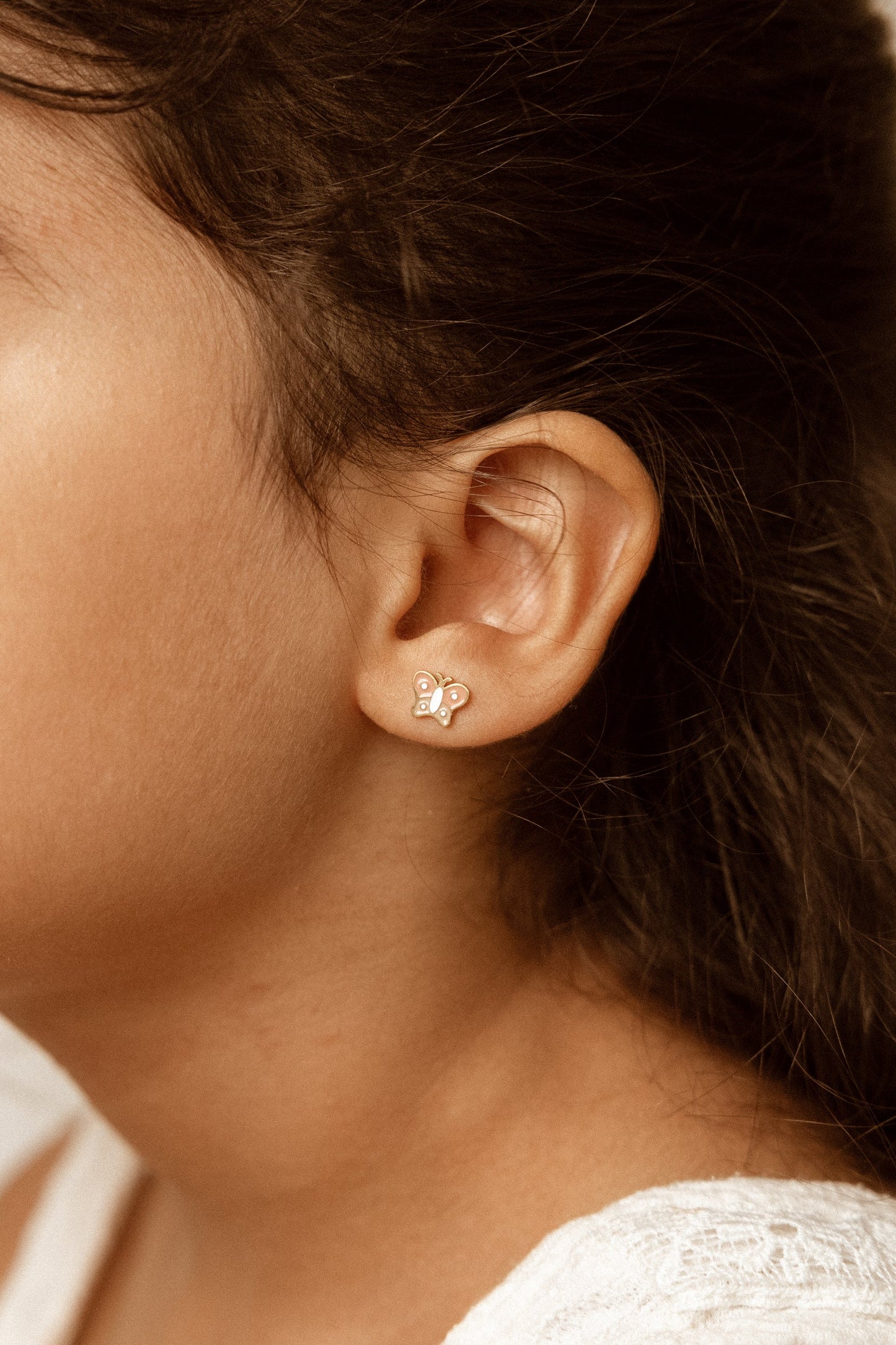 Brincos Studs Earrings - Baby butterfly
