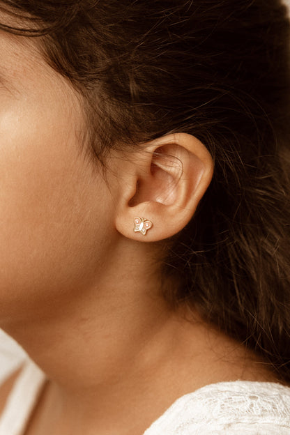 Brincos Studs Earrings - Baby butterfly