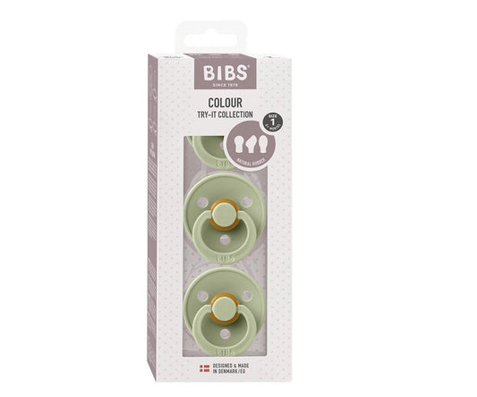 Pack 3 Chupetas BIBS Try-It Sage