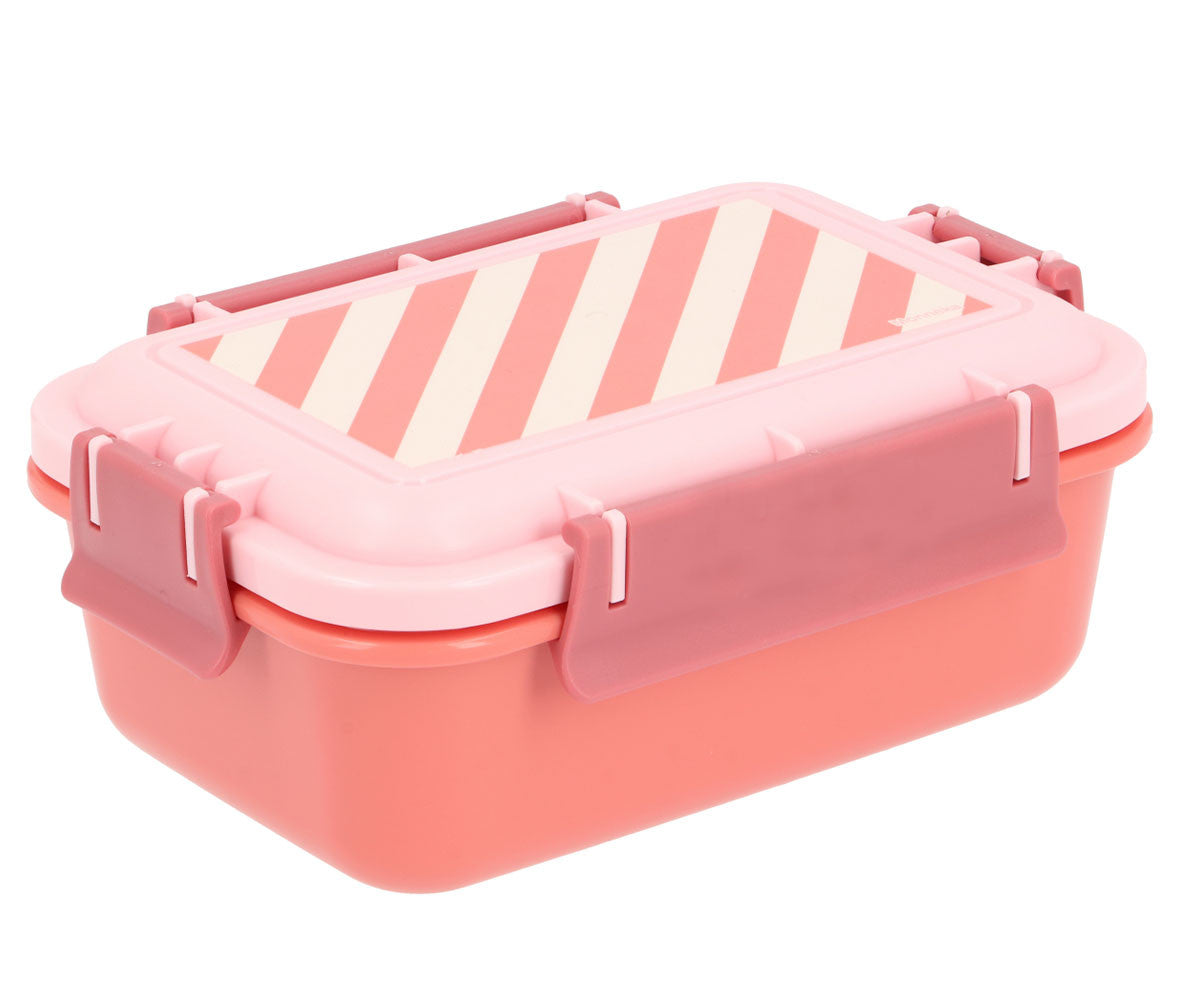 Caixa Lancheira Bento Monnëka Stripes Bloom & Blush